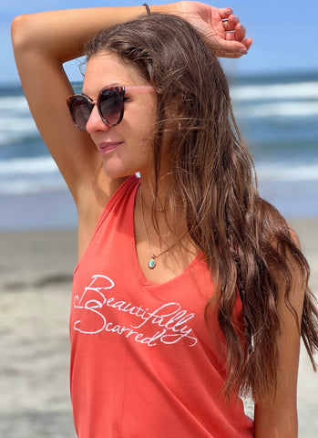 Tank Top White/Red - Beauifly Flawed