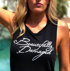 Muscle Top Black - Beautifully Damaged